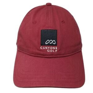 Canyons Golf Hat Baseball Cap Red Adjustable Cotton Embroidered One Size